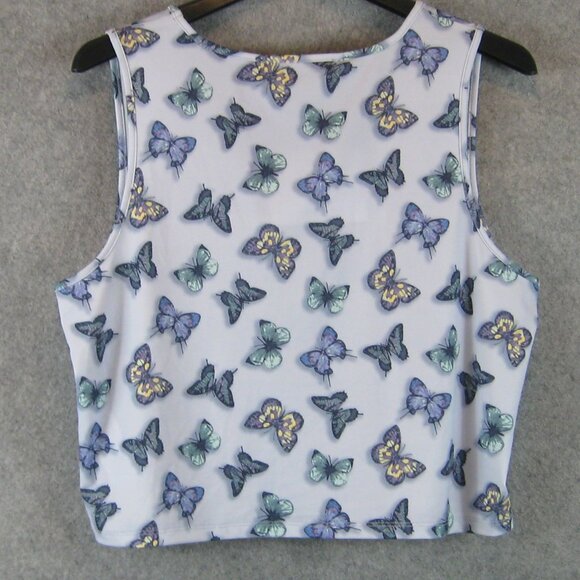 Nina Parker Sleeveless Crop Top Tank Butterfly Print 1X NWT - Picture 3 of 5